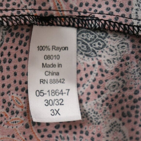 Ellos Dress Womens 3X Boho Rayon Tiered Paisley Western Plus Midi - Picture 14 of 16